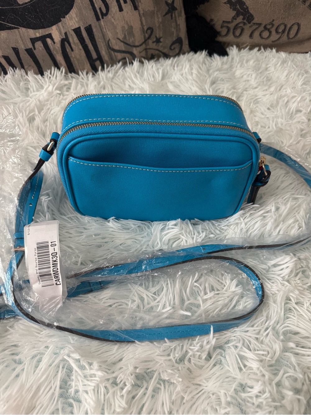 Dooney & Bourke Bright Turquoise Double-Zip Crossbody - Picture 2 of 8